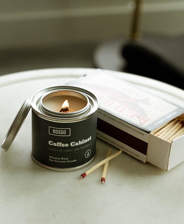 Rosso Coffee Cabinet Candle Retail Web Branded Merch 